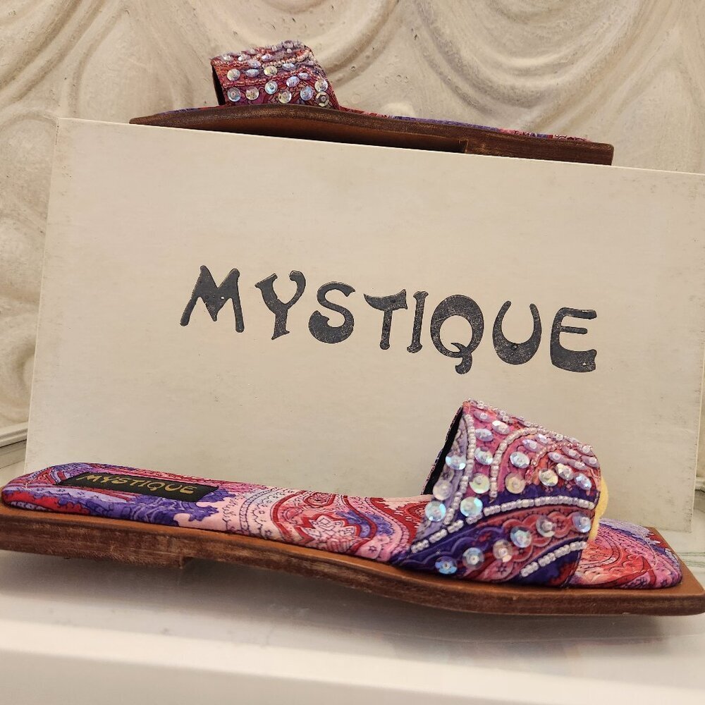 Mystique Boutique Jeweled sandals. NIB. Size 9